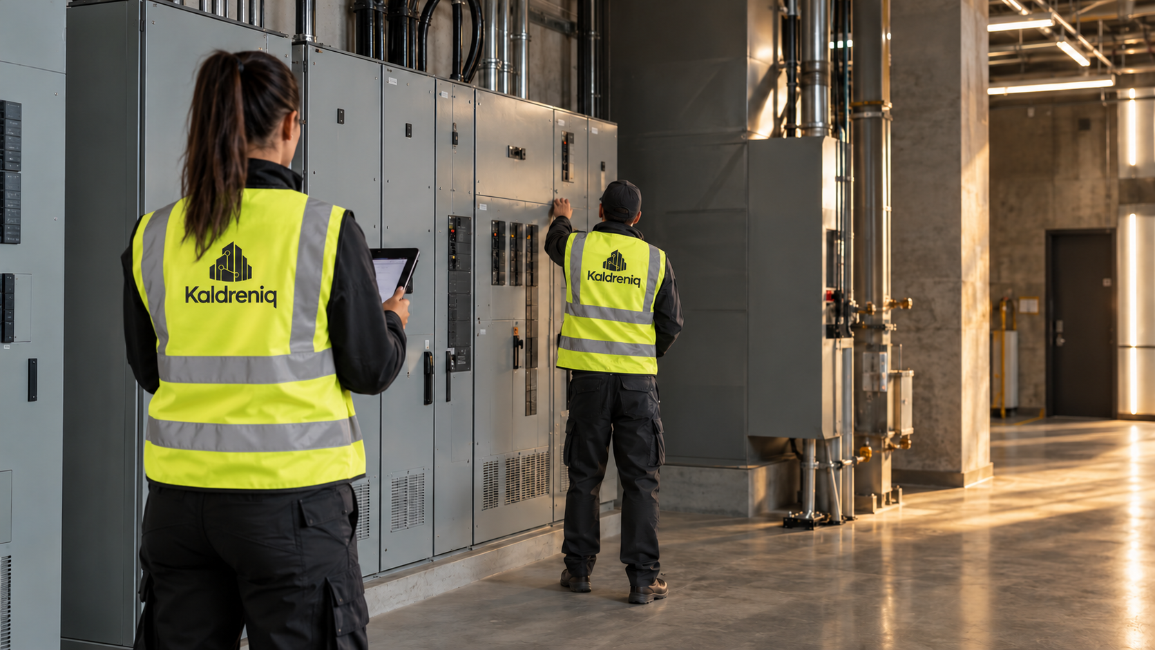 Kaldreniq facilities professionals capturing asset information during a site survey
