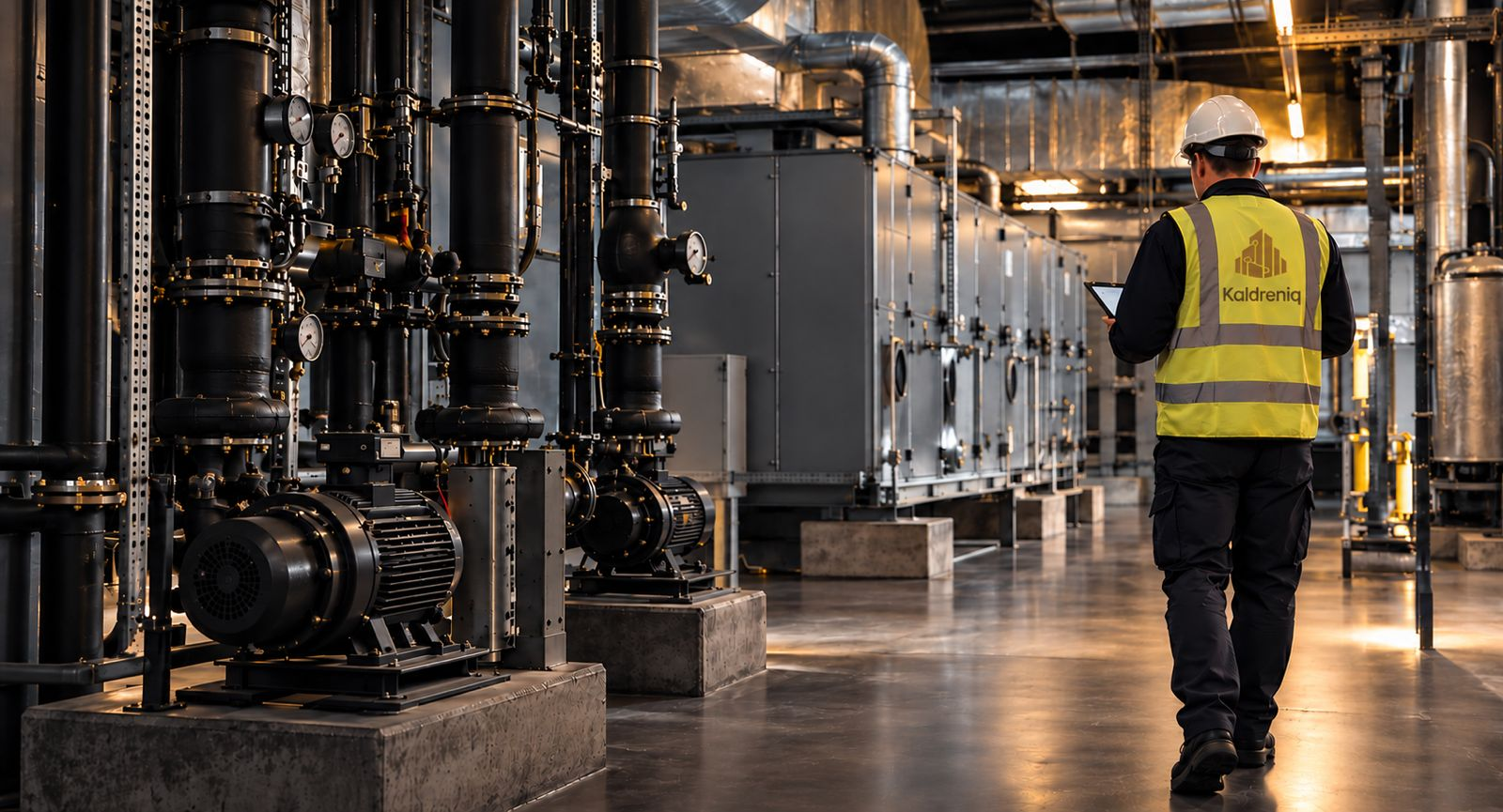 Kaldreniq facilities professional inspecting building services equipment